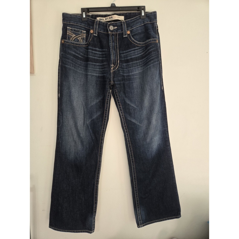 BIG STAR 36R Bootcut Blue Denim Jeans Medium Wash Vintage Embroidered